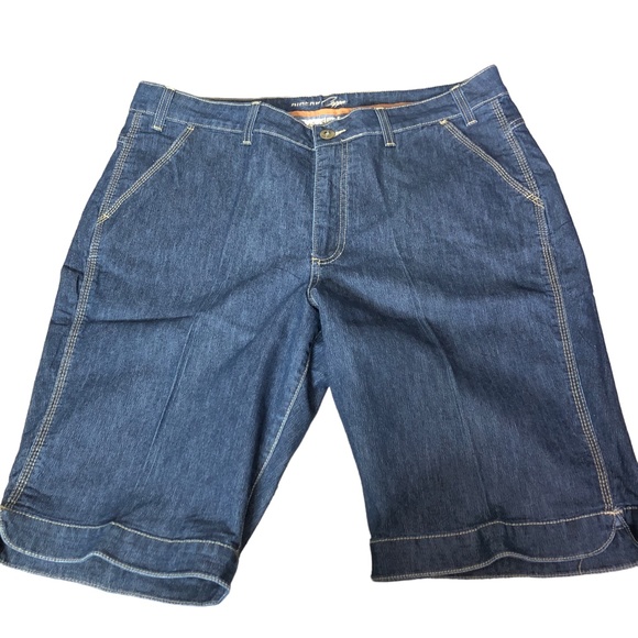 Rider Copper Blue Denim Bermuda Shorts ~ Size 17 - Picture 1 of 12